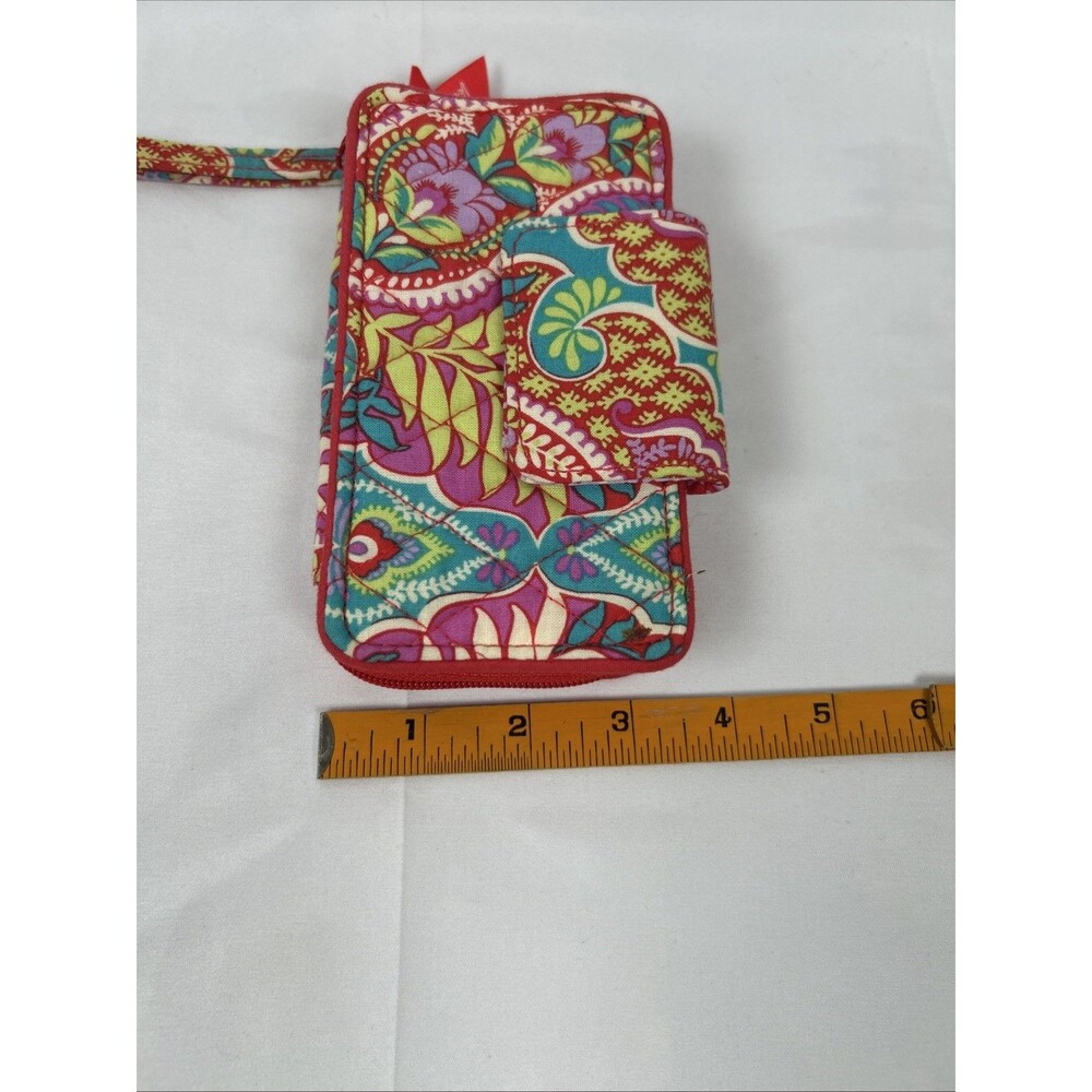 Vera Bradley Bright Floral Zip Around Wallet Wristlet Pink Hard Case - Picture 11 of 11